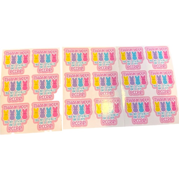 Colorful Peeps Thank You Stickers (18 stickers) - Picture 2 of 2